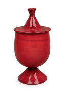 NAPOLEONE MARTINUZZI (1892-1977) Pasta Vitrea Rosso Murano glass lidded vase, for S.M. VENINI CAPPELLIN & Co., circa 1930, 36cm high.
