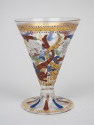 VITTORIO TOSO BORELLA (1878-1915) "Campanile Cup" Murano glass with enamel decoration, for Venice and Murano Glass and Mosaic Co., circa 1912, 13.5cm high. - 3