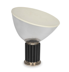 ACHILLE and PIER GIACOMO CASTIGLIONI vintage "Taccia" Italian table lamp, for FLOS, circa 1962, bearing original label, 53cm high, 50cm diameter.