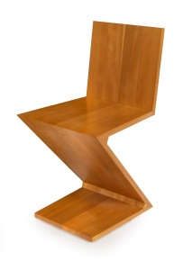 GERRIT THOMAS RIETVELD "Zig Zag" chair, made under license by CASSINA, 20th century, 74.5cm high.