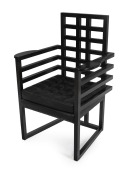 JOSEF HOFFMANN "Armloffel" ebonised oak armchair, circa 1980s, made under license, bearing original label and plaque "Hoffmann, Made by Wittmann, Austria", 93cm high, 66cm across the arms.