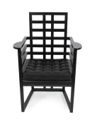 JOSEF HOFFMANN "Armloffel" ebonised oak armchair, circa 1980s, made under license, bearing original label and plaque "Hoffmann, Made by Wittmann, Austria", 93cm high, 66cm across the arms. - 2
