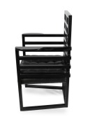 JOSEF HOFFMANN "Armloffel" ebonised oak armchair, circa 1980s, made under license, bearing original label and plaque "Hoffmann, Made by Wittmann, Austria", 93cm high, 66cm across the arms. - 3