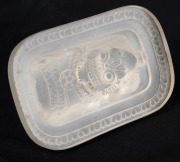 LALIQUE French frosted art glass paperweight, acid etched "R. Lalique, France, ROTTERDAM LLOYD, ROYAL DUTCH MAIL", 5cm high, 9cm long. - 3