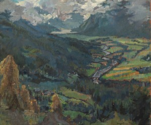 ARTIST UNKNOWN, Lagether Manth, oil on canvas, titled lower right, 56 x 67cm, 72 x 83cm overall.