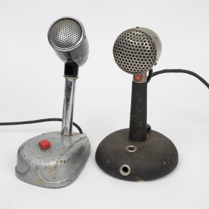 Two vintage desk-top microphones, mid 20th century, ​​​​​​​20cm and 21cm high.