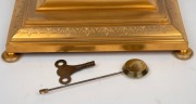 An antique French figural mantle clock in a fine quality engraved gilt ormolu case with silver plated elephant mounts to the side and agate cabochon decoration, enamel dial with Roman numerals and breguet style hands. Time and bell striking eight day move - 5