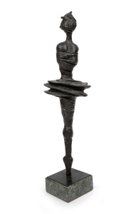 PINO CONTE (Italian, 1915-1997), "Ballerina" cast bronze sculpture mounted on marble base, signed "Pino Conte", 48cm high.