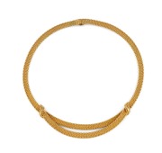 A vintage German 14ct gold necklace housed in a Hardy Bros. case, 20th century, 41cm long, 56 grams.