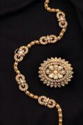 KILPATRICK & CO. of Melbourne, impressive antique 18ct gold and seed pearl necklace with pendant/brooch, housed in original plush fitted box, 19th century, the necklace 43cm long, 44 grams total. - 5