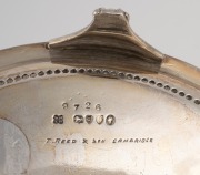An antique English sterling silver calling card salver, by Martin, Hall & Co. of London, circa 1878, ​​​​​​​16cm diameter, 191 grams. - 2