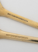 A set of six Danish sterling silver and enamel coffee spoons with gilt wash finish, housed in a fitted box, 20th century, ​​​​​​​9.5cm long, 60 grams total. - 2