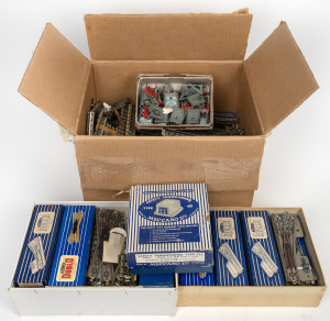 HORNBY DUBLO OO GAUGE large quantity of 3-Rail track, crossings, safety transformer and accessories, some boxed, (qty).