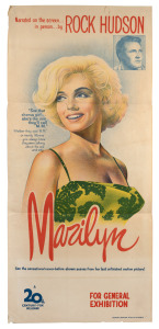 MARILYN MONROE: Original 30 x 13" Australian daybill poster for the 1963 documentary "Marilyn", narrated by Rock Hudson; poster produced by Robert Burton Pty. Ltd., Sydney.
