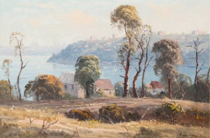 LEON HANSON (1918-2011), Shell Bay....., oil on canvas, signed lower right "Leon Hanson", 51 x 77cm, 70 x 95cm overall.