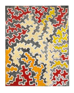 IVY LAIDLAW (1940 - ), (untitled), acrylic on Belgian linen, signed verso "Ivy Laidlaw", ​​​​​​​with gallery No. "AY3083", 100 x 79cm.