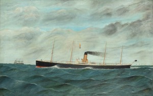 W. THOMAS, Afrik, oil on canvas, signed lower right "W. Thomas, 1900", 55 x 88cm, 78 x 110cm overall.