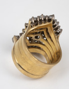 A vintage 18ct gold and diamond cocktail ring, mid 20th century, ​​​​​​​an imposing 19 grams. - 3