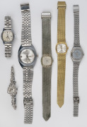 A selection of six vintage manual and automatic wristwatches, including Milus, Sandoz, Mascot and Orven.