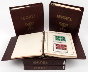 ISRAEL: 1950 - 1986 comprehensive (but not complete) collection of tab blocks housed in five Minkus albums. Most of the blocks are also corner positions and noted several sheetlets; MUH. (More than 870 different blocks of 4). Exceptionally good value!