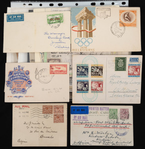 AVIATION: An Australian and foreign miscellany including first flight covers (some signed), cards, early vignettes, 1926 letter carried by Cobham, other correspondence, etc. Well worth checking. (33 items)