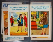 POSTCARDS: UNITED KINGDOM - POSTCARD CENSORSHIP: Group of twelve 1930s to 1960s postcards, all with large DISAPPROVED or APPROVED handstamps on reverse, mostly Isle of Man Postcard Censorship Act but also Yarmouth and Blackpool; publishers include Bamfort