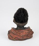 An antique Austrian cold painted bronze figural pen wipe in the form of a Nubian bust, circa 1900, 10cm high. - 3