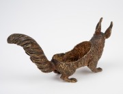 An antique Austrian cold painted bronze figural pen wipe in the form of a squirrel, circa 1900, 8cm high, 13.5cm long. - 2