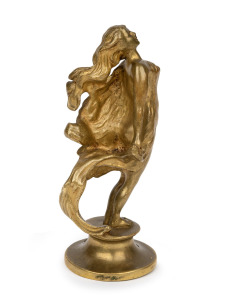 PAUL EDOUARD DREUX (1855-1947) French Art Nouveau cast bronze figural car mascot, circa 1920s, 15cm high.