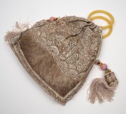 Group of three vintage and antique evening bags including embroidered silk and beadwork, early 20th century, ​​​​​​​the largest 33cm high. - 2