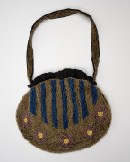 Group of three vintage and antique evening bags including embroidered silk and beadwork, early 20th century, ​​​​​​​the largest 33cm high. - 3