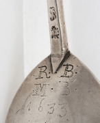 Charles I English sterling silver St. Mathias apostle spoon, William Cawdell of London, circa 1633, ​​​​​​​18cm long, 60 grams. - 3