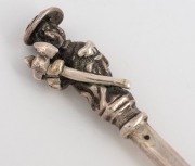 Charles I English sterling silver St. Mathias apostle spoon, William Cawdell of London, circa 1633, ​​​​​​​18cm long, 60 grams. - 4