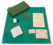 "STUMPZ - THE INDOOR CRICKET GAME": English, c.1930s, by Thomas de la Rue & Co., box with folding board, 10 cricketer/pawns, two packs of cards, spinning top, score board and rule book, board opens to 44.5cm square. "The indoor cricket game played by the 