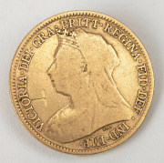 1896 Half-Sovereign, Melbourne, St. George reverse, VF. - 2
