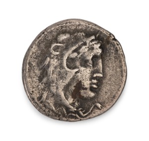 ROMAN REPUBLIC. M. Volteius M.F. AR Denarius, Rome Mint, 78 BC. Crawford 385/2; Obverse: Head of young Hercules right, wearing lion-skin headdress; Reverse: Erymanthian Boar running right.