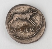 ROMAN REPUBLIC. M. Volteius M.F. AR Denarius, Rome Mint, 78 BC. Crawford 385/2; Obverse: Head of young Hercules right, wearing lion-skin headdress; Reverse: Erymanthian Boar running right. - 2