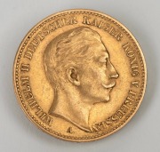 GERMANY: 1905 Wilhelm II, 20 Mark, gold (7.95g), Berlin Mint, VF. - 2