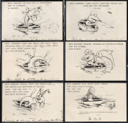 POSTCARDS: ADVERTISING BY POST - THE GARY DAVIES COLLECTION: FISHING TACKLE: A complete set of six amusing cards by Kemble, advertising the fishing tackle and lines available from MICK SIMMONS, circa 1905; all FU from MICHELAGO in November 1906. (6) Extr