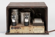 KALVIN vintage walnut cased mantle radio with bakelite knobs, 22cm high. - 2