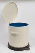 A vintage cream and green bakelite waste paper bin, circa 1930, 32cm high, 30cm wide, 35cm deep. - 2