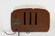 ASTOR MICKEY vintage mantle radio in mottled cappuccino and cream bakelite case, 18cm high. - 2