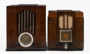 GENERAL ELECTRIC vintage walnut cased mantle radio, together with a Kriesler walnut cased mantle radio, (2 items), ​​​​​​​34cm and 30cm high.