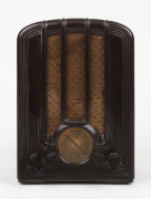 EMERSON vintage brown bakelite radio in tombstone case, ​​​​​​​25.5cm high.