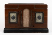 AIRZONE vintage timber cased mantle radio, ​​​​​​​19.5cm high.
