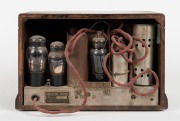 AIRZONE vintage timber cased mantle radio, ​​​​​​​19.5cm high. - 2