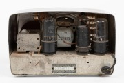 A vintage American shelf radio in chrome plated metal case, retailed by SEARS, ROEBUCK & Co. ​​​​​​​13cm high. - 2
