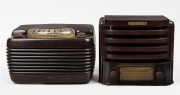 PHILCO and KRIESLER brown bakelite mantle radios, mid 20th century, (2 items), ​​​​​​​19cm and 22cm high.
