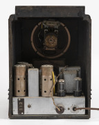 S.T.C. vintage tombstone mantle radio in walnut case with ebonized highlights, ​​​​​​​41cm high. - 2
