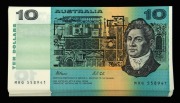 1991 TEN DOLLARS (R.313b) Fraser/Cole, without Plate letter (57) consecutive notes, MRQ 558941-997, Unc.